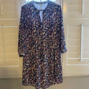 Patterned adjustable waist dress